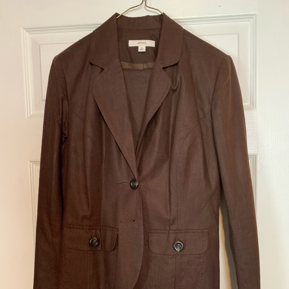 Brown pantsuit size small 6